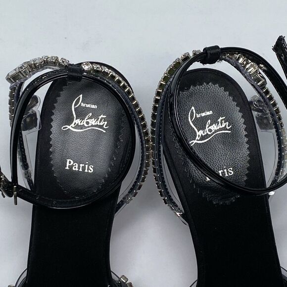 Christian Louboutin Marykate Queen Crystal-Embellished Satin Pumps size 37.5 - Picture 11 of 14